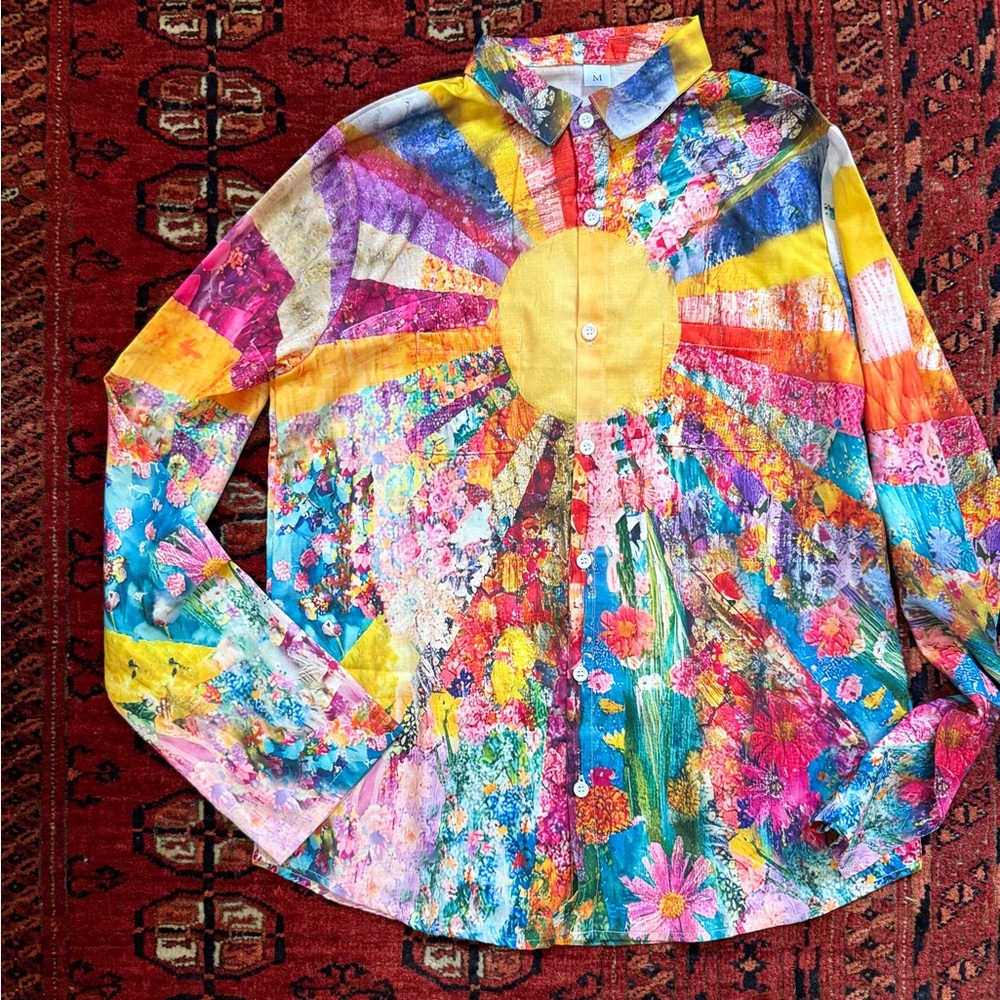 Brand New Artists Button Down with Bold Floral Print